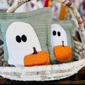 Mini Quilt Ghost & Pumpkin Stuffies